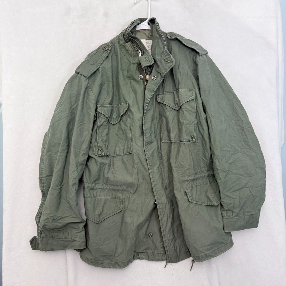 Vintage US Army M65 Jacket Men M Green Full Zip Militray Vietnam Era Made In USA